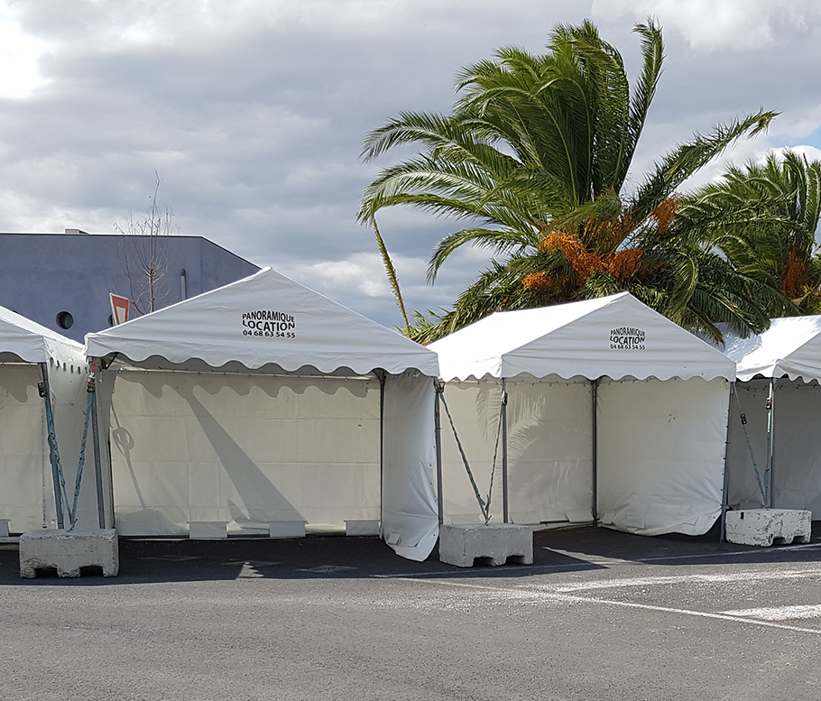 Location de tente dans le département du Gard pour magasin, lors de promotions